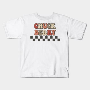 Chuck Berry Checkered Retro Groovy Style Kids T-Shirt